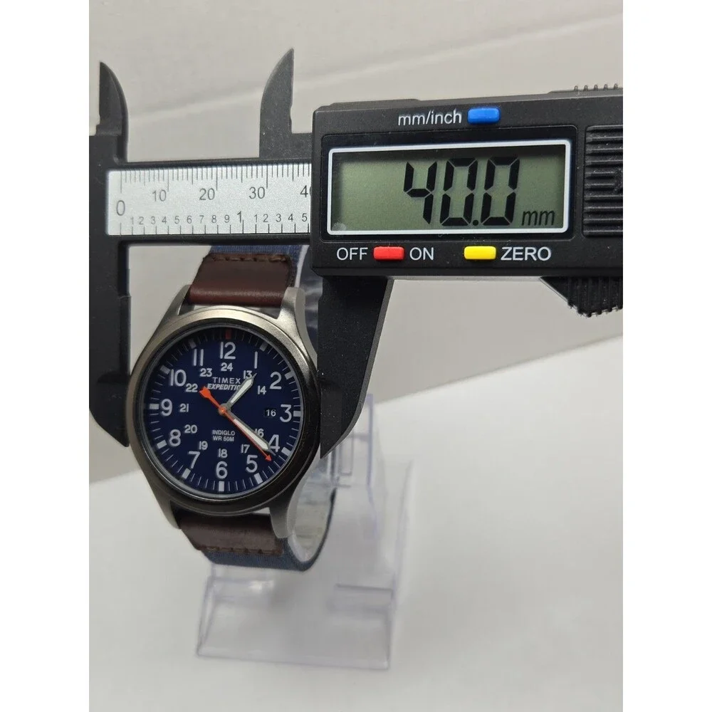 Timex Expedition Scout Mens 40mm Watch Navy Blue Fabric Date New Battery - Read